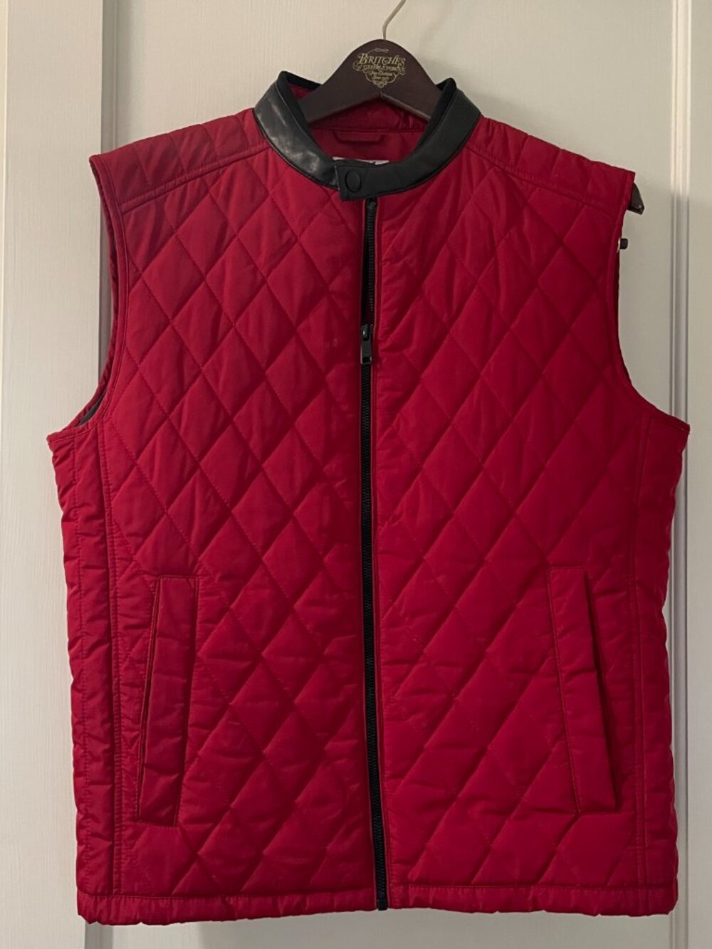 Zara Diamond Quilted Full Zip Vest Red Pockets 6518 452 800 Womens M - Picture 2 of 6